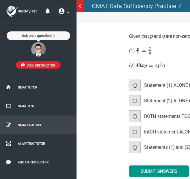 GMAT Practice Question Menu Closed